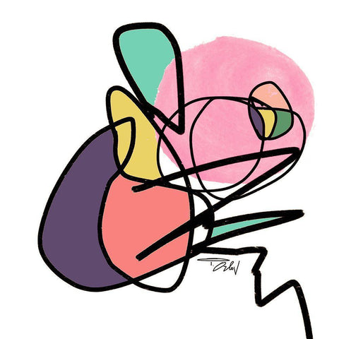 Shapes and Lines II Gold Ornate Wood Framed Art Print with Double Matting by Orlov, Irena