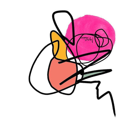 Shapes and Lines III Black Modern Wood Framed Art Print with Double Matting by Orlov, Irena