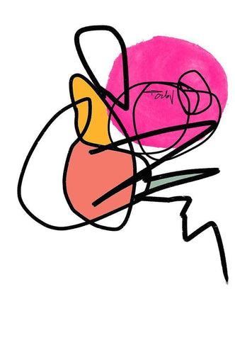 Shapes and Lines III White Modern Wood Framed Art Print with Double Matting by Orlov, Irena