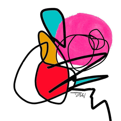 Shapes and Lines IV Black Ornate Wood Framed Art Print with Double Matting by Orlov, Irena