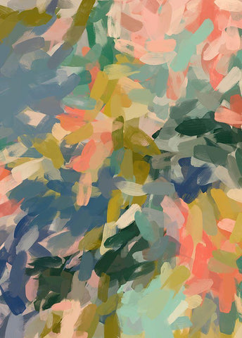 Color Burst Abstraction I White Modern Wood Framed Art Print with Double Matting by Orlov, Irena