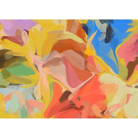 Color Burst Abstraction II Black Modern Wood Framed Art Print with Double Matting by Orlov, Irena