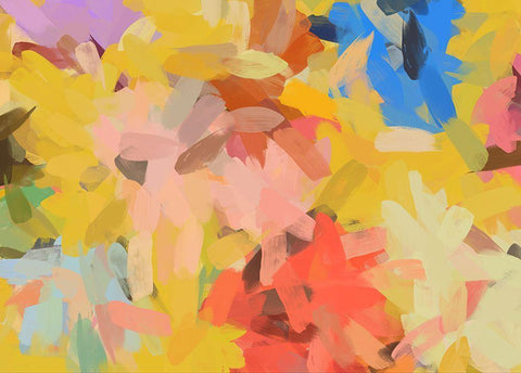 Color Burst Abstraction III White Modern Wood Framed Art Print with Double Matting by Orlov, Irena