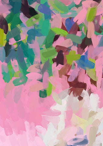 Color Burst Abstraction IV White Modern Wood Framed Art Print with Double Matting by Orlov, Irena