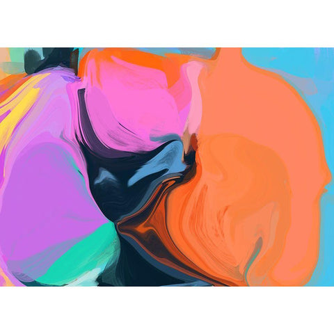 Color Burst Abstraction XII Black Modern Wood Framed Art Print with Double Matting by Orlov, Irena