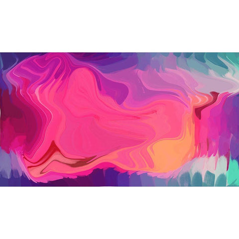 Color Burst Abstraction XV Gold Ornate Wood Framed Art Print with Double Matting by Orlov, Irena