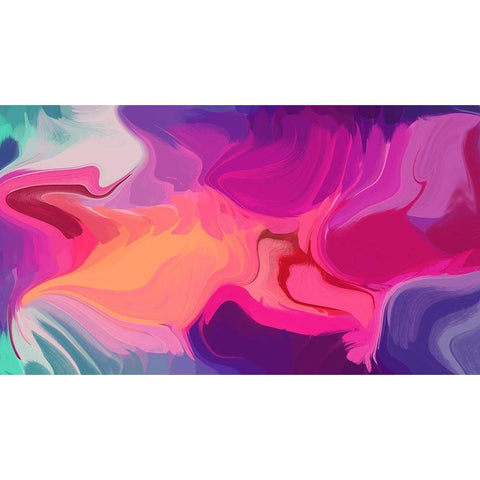 Color Burst Abstraction XVII Black Modern Wood Framed Art Print with Double Matting by Orlov, Irena