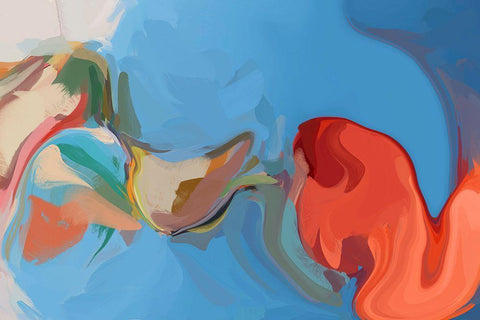 Color Burst Abstraction XIX White Modern Wood Framed Art Print with Double Matting by Orlov, Irena