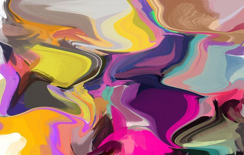 Color Burst Abstraction XXI White Modern Wood Framed Art Print with Double Matting by Orlov, Irena