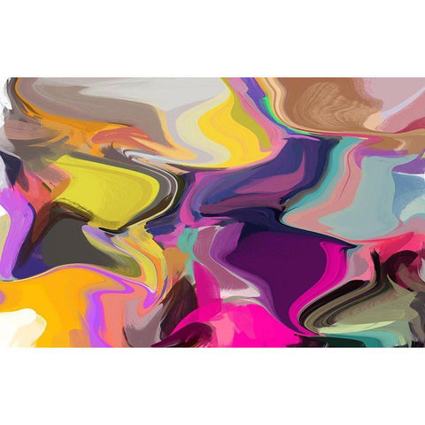 Color Burst Abstraction XXI Black Modern Wood Framed Art Print by Orlov, Irena