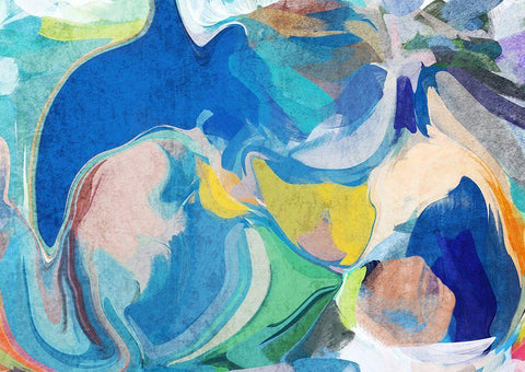 Color Burst Abstraction XXII White Modern Wood Framed Art Print with Double Matting by Orlov, Irena