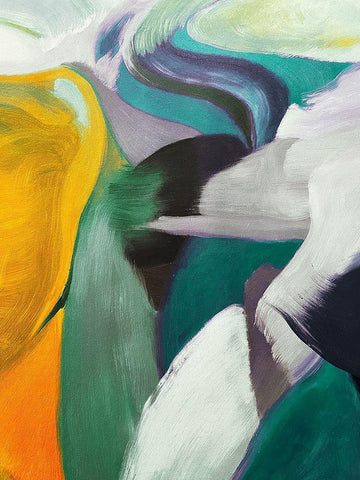 Neutral Flow III White Modern Wood Framed Art Print with Double Matting by Orlov, Irena