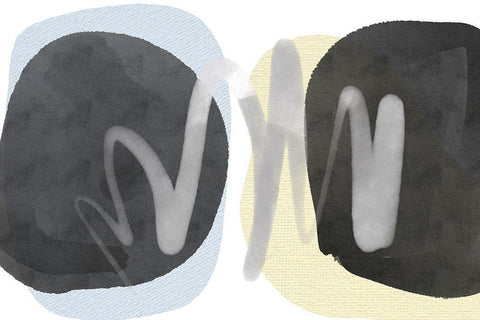 Art Shape Colors design I Black Ornate Wood Framed Art Print with Double Matting by Orlov, Irena