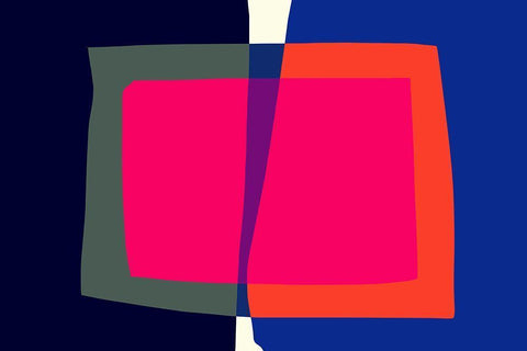 Art Shape Colors design II White Modern Wood Framed Art Print with Double Matting by Orlov, Irena