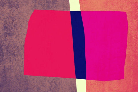 Art Shape Colors design V White Modern Wood Framed Art Print with Double Matting by Orlov, Irena