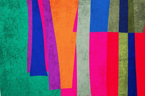 Art Shape Colors design VII Black Ornate Wood Framed Art Print with Double Matting by Orlov, Irena