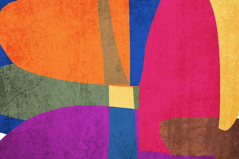 Art Shape Colors design IX Black Ornate Wood Framed Art Print with Double Matting by Orlov, Irena