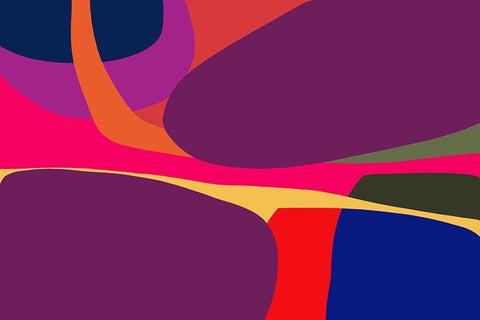 Art Shape Colors design XI White Modern Wood Framed Art Print with Double Matting by Orlov, Irena