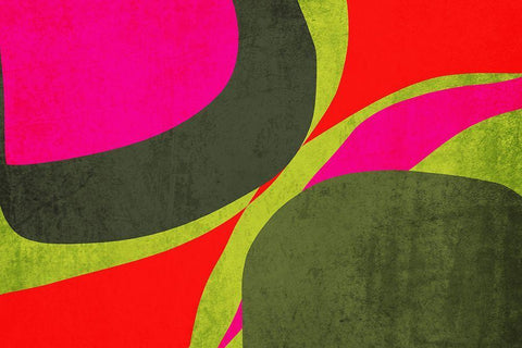 Art Shape Colors design XII White Modern Wood Framed Art Print with Double Matting by Orlov, Irena