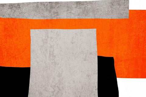 Art Shape Colors design XIV White Modern Wood Framed Art Print with Double Matting by Orlov, Irena