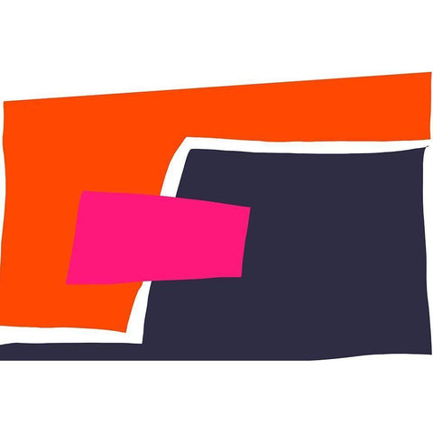 Art Shape Colors design XVIII White Modern Wood Framed Art Print by Orlov, Irena