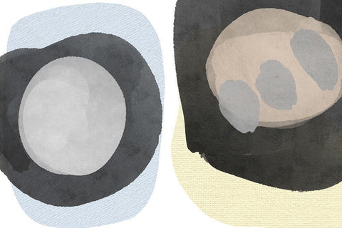 Art Shape Colors design XXIV White Modern Wood Framed Art Print with Double Matting by Orlov, Irena