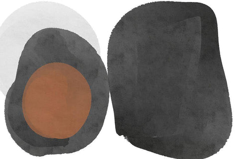 Art Shape Colors design XXV White Modern Wood Framed Art Print with Double Matting by Orlov, Irena