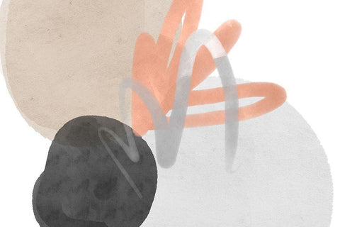 Art Shape Colors Design XXVIII White Modern Wood Framed Art Print with Double Matting by Orlov, Irena