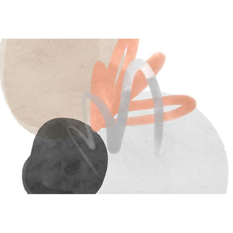 Art Shape Colors Design XXVIII Black Modern Wood Framed Art Print by Orlov, Irena