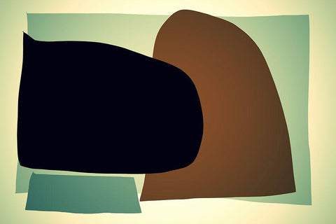 Art Shape Colors Design XXXII White Modern Wood Framed Art Print with Double Matting by Orlov, Irena