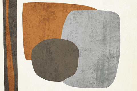 Art Shape Colors Design XXXVI Black Ornate Wood Framed Art Print with Double Matting by Orlov, Irena