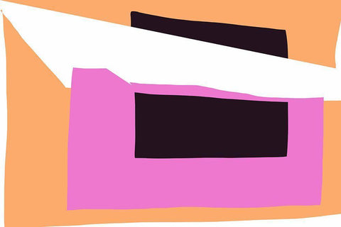 Art Shape Colors Design XXXXIII White Modern Wood Framed Art Print with Double Matting by Orlov, Irena