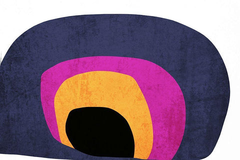 Art Shape Colors design XXXXVI White Modern Wood Framed Art Print with Double Matting by Orlov, Irena