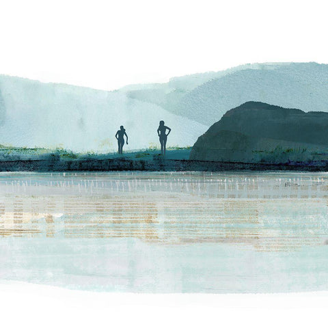 Coastal Adventure Black Ornate Wood Framed Art Print with Double Matting by Kouta, Flora