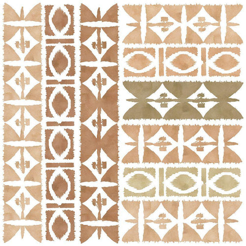 Earthy Geometric III White Modern Wood Framed Art Print with Double Matting by Kouta, Flora