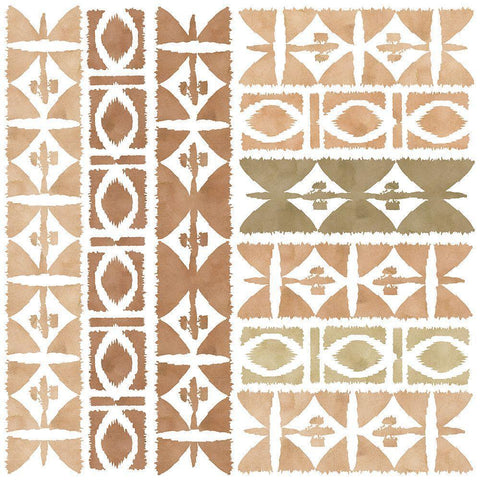 Earthy Geometric III Gold Ornate Wood Framed Art Print with Double Matting by Kouta, Flora