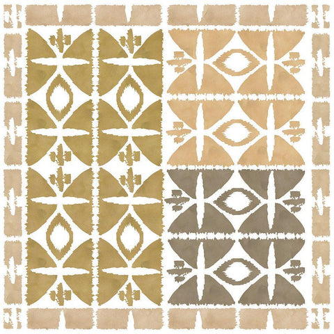 Earthy Geometric IV Black Ornate Wood Framed Art Print with Double Matting by Kouta, Flora