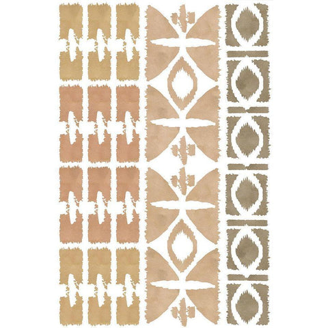 Earthy Geometric V Gold Ornate Wood Framed Art Print with Double Matting by Kouta, Flora