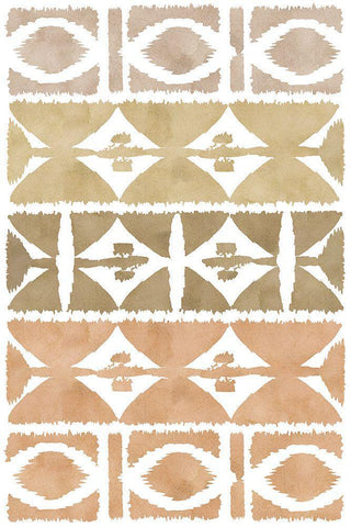 Earthy Geometric VI Black Ornate Wood Framed Art Print with Double Matting by Kouta, Flora