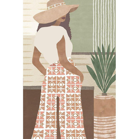 Zairah I Black Modern Wood Framed Art Print with Double Matting by Kouta, Flora