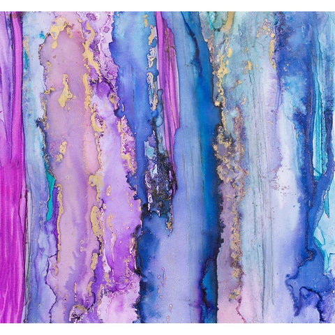 Abstract Ink Fantasy IV Gold Ornate Wood Framed Art Print with Double Matting by Haase, Andrea