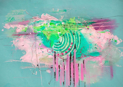 Color Explosion White Modern Wood Framed Art Print with Double Matting by Haase, Andrea