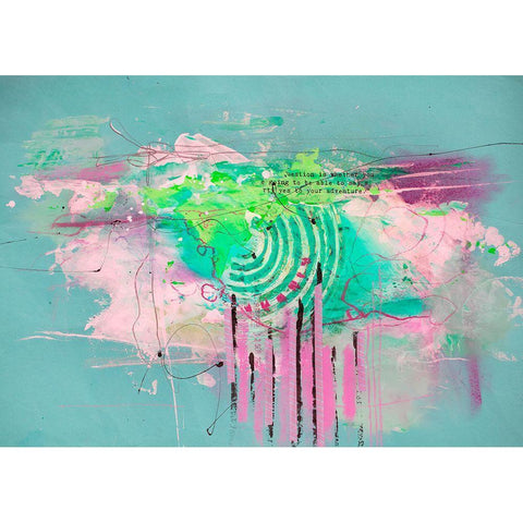 Color Explosion Black Modern Wood Framed Art Print with Double Matting by Haase, Andrea