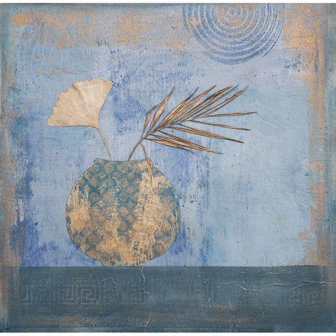 Oriental Floral Still Black Modern Wood Framed Art Print by Haase, Andrea