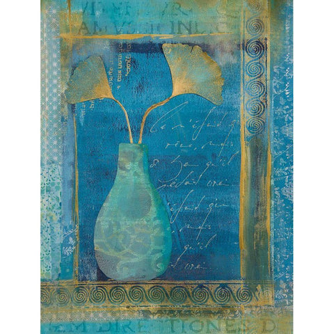 Golden Gingko Leaves White Modern Wood Framed Art Print by Haase, Andrea