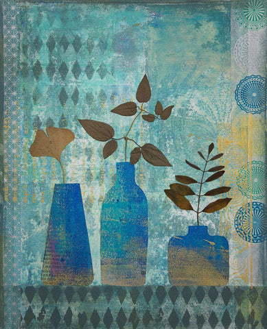 Windowsill of Flowers White Modern Wood Framed Art Print with Double Matting by Haase, Andrea