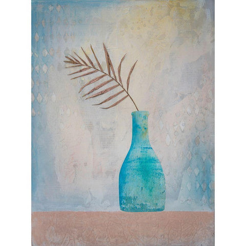 Palm Leaf Purity Black Modern Wood Framed Art Print with Double Matting by Haase, Andrea