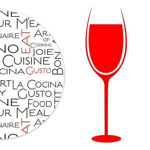 Kitchen Art Red Wine Black Modern Wood Framed Art Print with Double Matting by Haase, Andrea