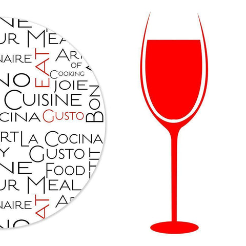 Kitchen Art Red Wine Black Ornate Wood Framed Art Print with Double Matting by Haase, Andrea