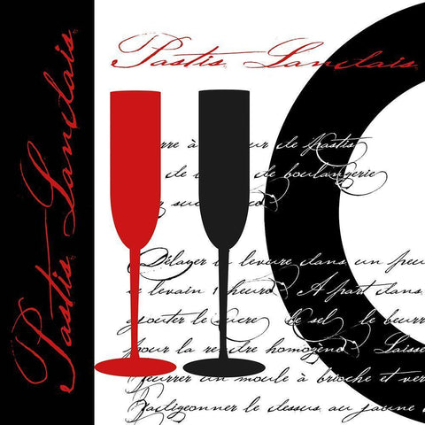 Kitchen Art French Cuisine Black Ornate Wood Framed Art Print with Double Matting by Haase, Andrea